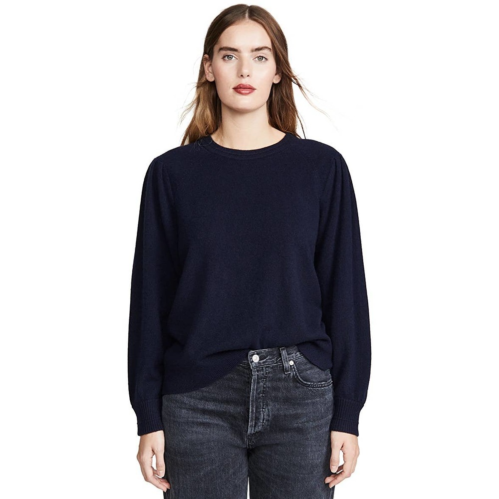 Brochu Walker Women Lorne Crew Cashmere Sweater  Blue M